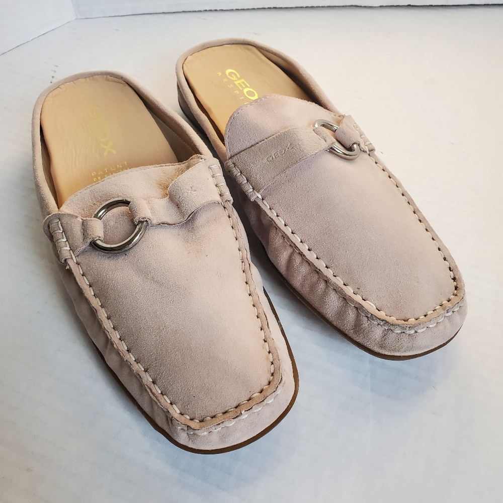 GEOX Respura Tan Suede Mules 38.5